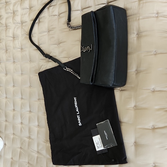 Saint Laurent Calfskin Crocodile Embossed West Hollywood Monogram Fold-Over - Picture 14 of 14